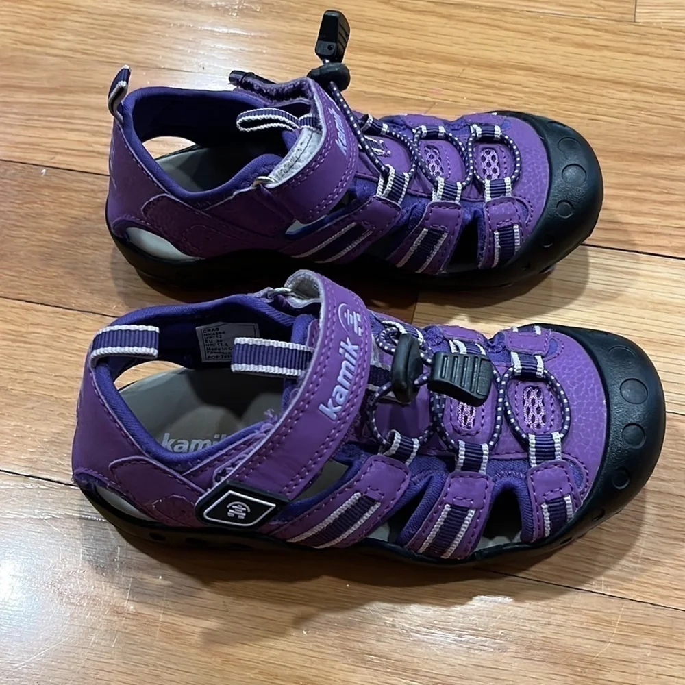 KAMIK girls purple crab sandals size 12.